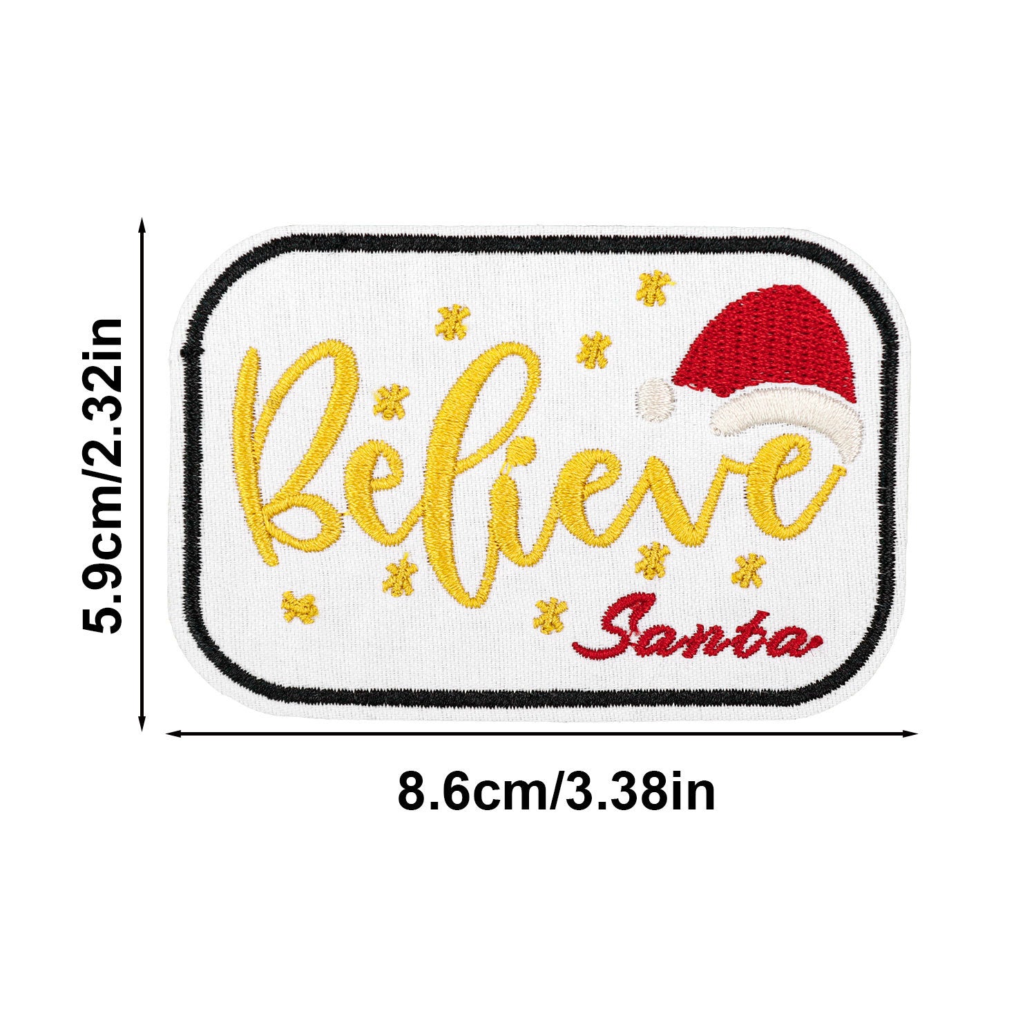 Wholesale Cross-border Christmas text embroidery patch Merry Christmas cloth patch clothing accessories hole patch